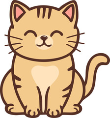A cute and smiling cartoon cat illustration perfect for children's content and pet-themed designs