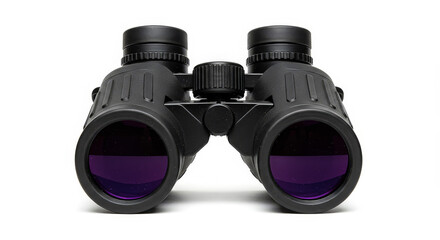 Black binoculars isolated on white background