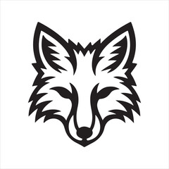 Fototapeta premium Bold Wolf Head Vector Logo in Black and White