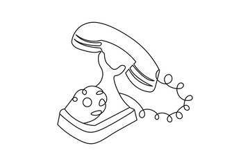 Call icon continuous one line drawing minimalist style outline isolated vector illustration
