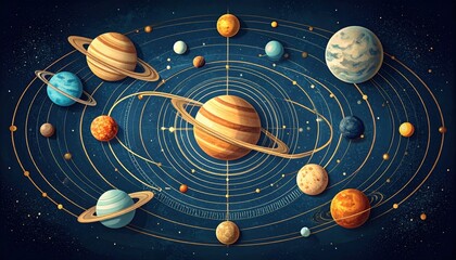 Pixel Art Solar System Illustration