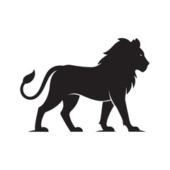 Shadow Reflection Lion Walking Silhouette