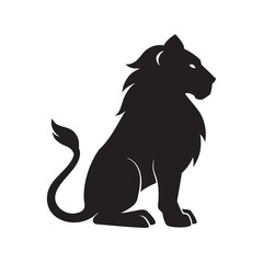 Calm Sitting Lion In Resting Pose