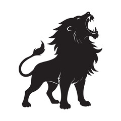 Beastlike Howling Lion Shadow Silhouette