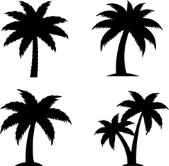 Abstract Palm Tree Silhouettes: Tropical Forms in Minimal Design