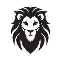 Tribal Style Lion Face Silhouette