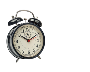 "Ringing Alarm Clock with Motion Blur | White Background 