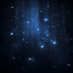 Obraz premium Deep blue starry night sky with glowing particles isolated on a transparent background stars