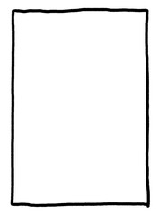 A hand drawn framing line, din a2, black pencil illustration drawing, transparent background, PNG