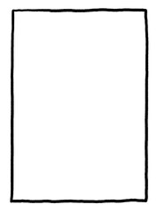 A hand drawn framing line, din a2, black pencil illustration drawing, transparent background, PNG