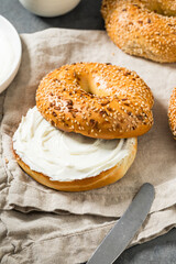 Homemade Everything Bagel with Cream Cheese