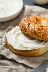 Homemade Everything Bagel with Cream Cheese