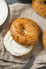 Homemade Everything Bagel with Cream Cheese