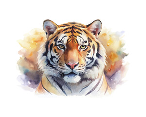 watercolor Tiger vector illustration isolated on white background