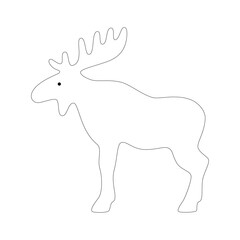 Obraz premium Moose vector silhouette with antlers, designed with dashed contours for laser cutting, CNC engraving, scroll saw art, and wildlife-themed decorative crafts, toys, signs, and handmade rustic décor