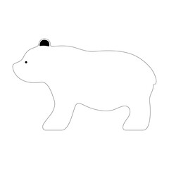 High-detail vector silhouette of a bear with dashed outline, perfect for laser cutting, CNC engraving, woodcraft, handmade toy design, and educational wild animal theme-based craft projects
