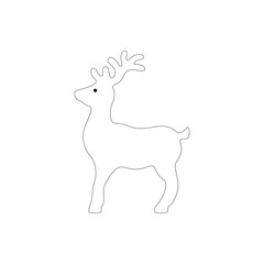 Standing deer vector silhouette with dashed outlines, designed for precise laser cutting, wood crafting, educational animal projects, and decorative woodland or holiday-themed DIY toy creation