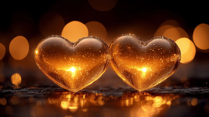 Obraz premium Romantic hearts wallpaper for dark design use