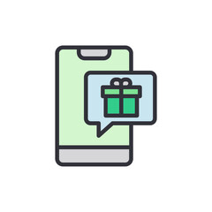 Fototapeta premium Mobile Notification Featuring A Present, Signifying A Gift Or Special Offer