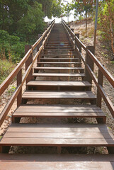 Wooden stairway of the leading on to the boardwalk