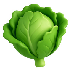 fresh lettuce 3d icon on transparent background