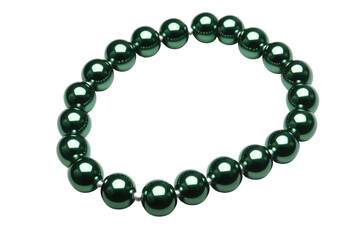 Obraz premium Elegant pearl necklace isolated on white, top view PNG