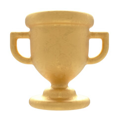 gold cup 3d render icon in cartoon plastic style minimal isolated on transparent background	