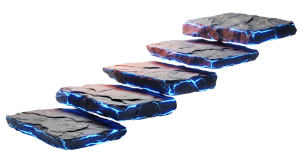 Diagonal Glowing Rock Steps – Ascending Fantasy Pathway PNG
