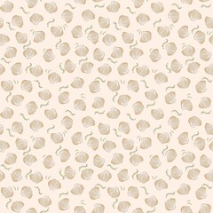 Seamless watercolor pattern with beige seashells on a beige background. Hand-painted beach design for soft textile prints, baby products, and packaging.