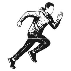 Person running illustration for fitness, sport, lifestyle poster