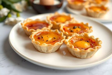 Delicious Mini Egg Tarts with Sweet Glaze