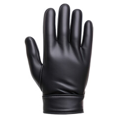 Elegant Black Leather Glove on Isolated Background for Fashion Accessories, isolated on transparent background.
