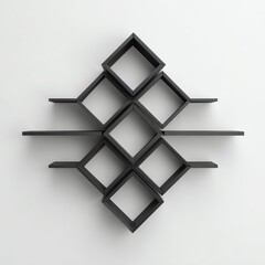 Modern geometric wall art design in metallic frames.