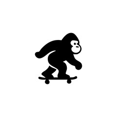 Obraz premium Gorilla skateboarding
