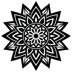 Intricate Black and White Mandala Design
