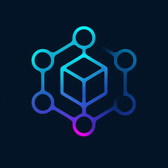 Abstract Cube Network  Modern Connectivity Icon Design