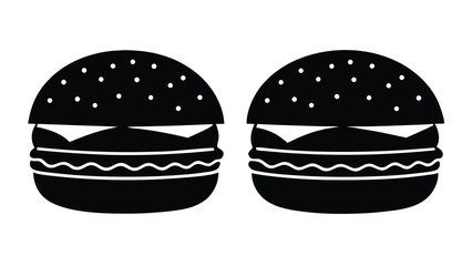 Delicious Cheeseburgers A Simple Black and White Illustration
