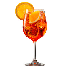 Aperol Spritz Cocktail, isolated on transparent background