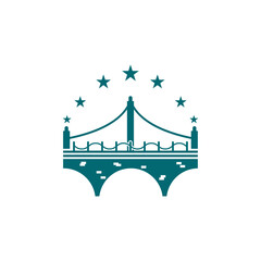Bridge logo icon design Vector