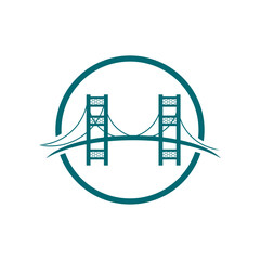 Bridge logo icon design Vector