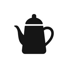 Obraz premium ティーポットのシルエットアイコン｜Teapot with Lid Silhouette Icon