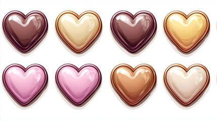 Fototapeta premium Website banner with floating hearts and pastel colors