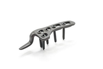 Clavivle hook titanium plate with screw is used for fixation of fractured clavicle
