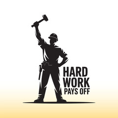  Construction Worker Labor Day Silhouette Vector