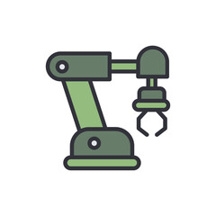 Stylized Depiction Of An Industrial Robot Arm On A Transparent Backdrop