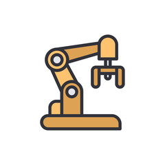 Stylized Depiction Of An Industrial Robot Arm On Transparent Surface