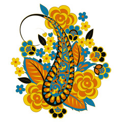 Paisley Floral oriental ethnic Pattern. Vector Damask Ornament