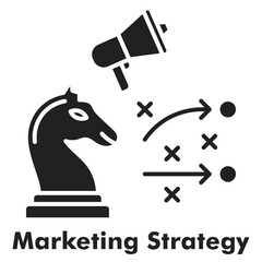 Marketing Strategy Icon - Glyph Style