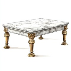 Elegant marble table with ornate legs and detailed design.