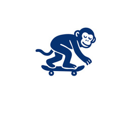 Obraz premium A monkey is skateboarding